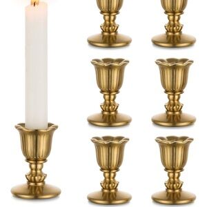 Elegant Gold Candle Holders Set of 4